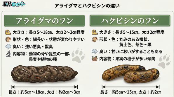 アライグマとハクビシンのフンの違い