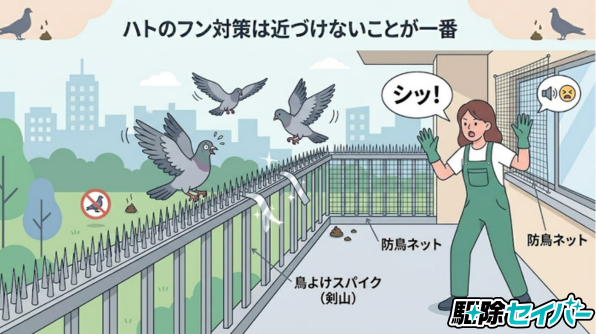 ハトのフン対策は近づけないことが一番