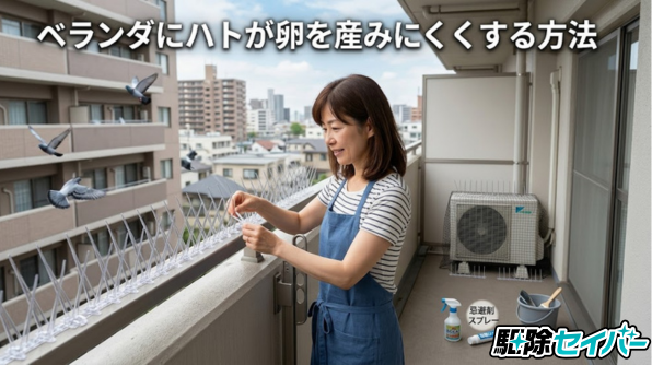 ベランダにハトが卵を産みにくくする方法