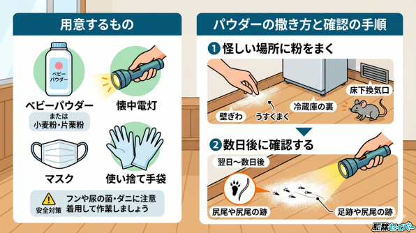 【プロの裏技】ベビーパウダーで足跡を確認する方法