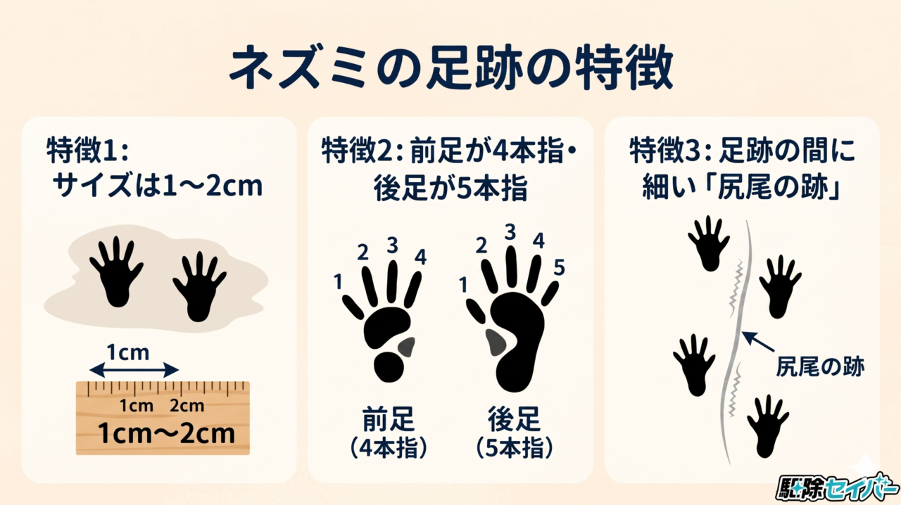 ネズミの足跡の特徴