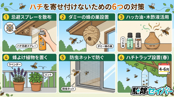 ハチを寄せ付けないための6つの対策
