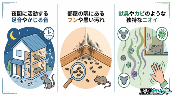 壁の中にネズミがいる3つのサイン