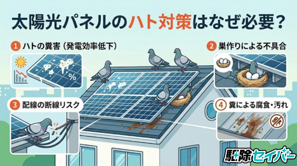 太陽光パネルのハト対策はなぜ必要？
