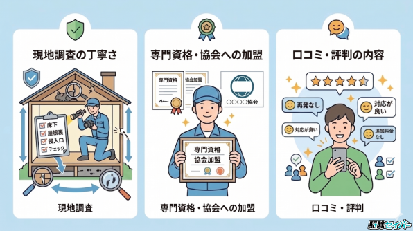 技術・信頼観点のネズミ駆除業者の選び方