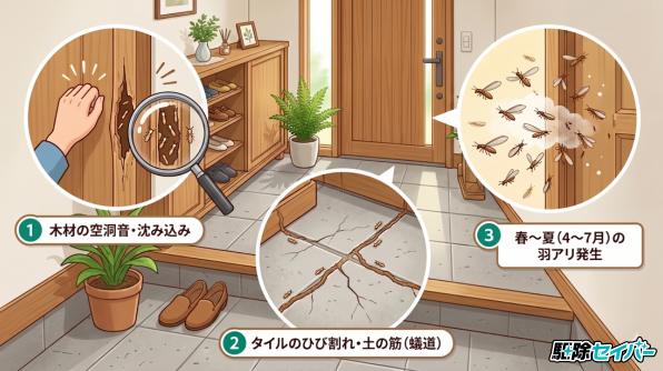 玄関のシロアリ被害を疑うべき3つのチェックポイント