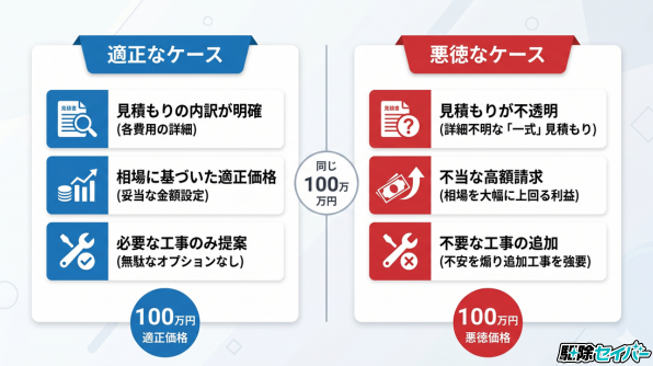 見積もりが「100万円」になる2つのケース